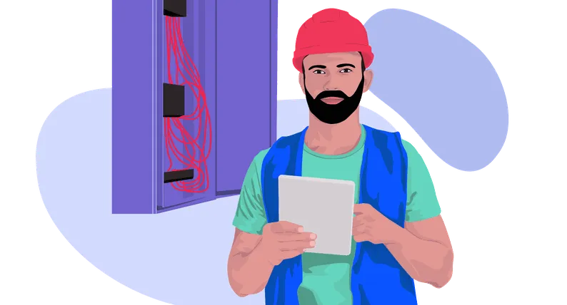 électricien feuille à la main en formation pratique habilitation