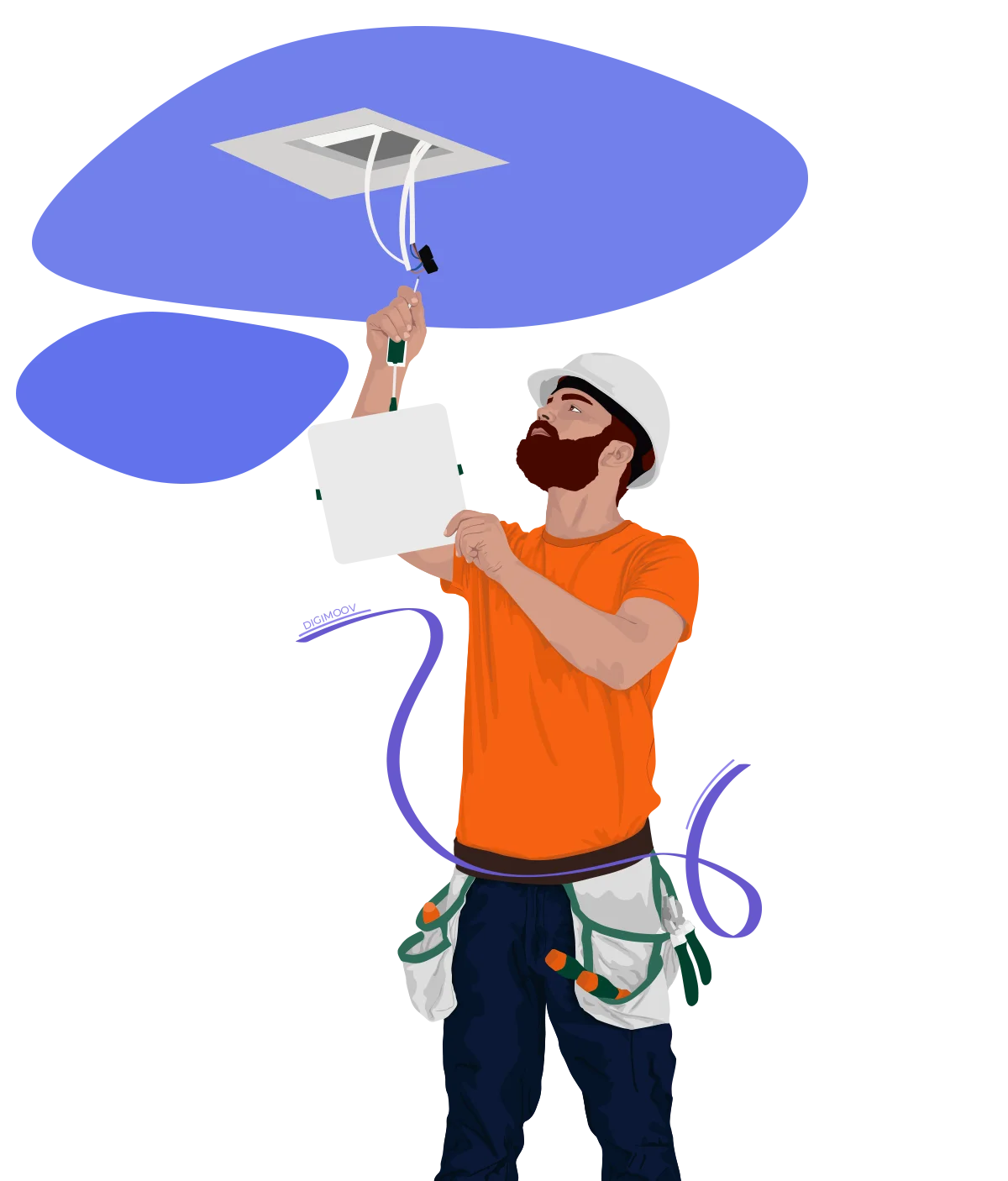 électricien feuille à la main en formation pratique habilitation